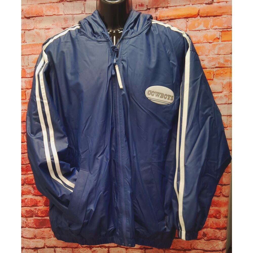 Dallas Cowboys Jacket Men's XL Navy Hooded Game Day NFL Football Sports Full Zip